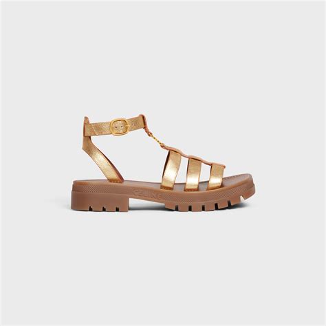 celine triomphe sandals gold|celine triomphe gladiator sandals.